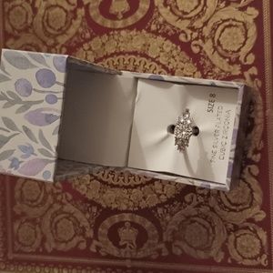 Fine silver plated CZ ring